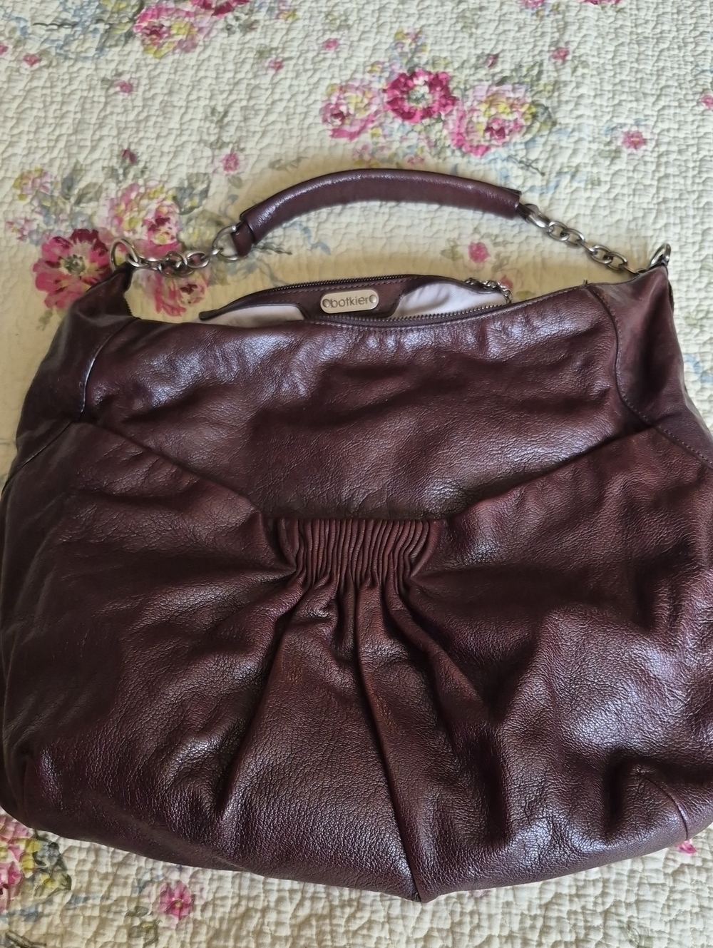 Botkier New York Soft Gathered Leather Hobo - Deep Brown Very Good Condition
